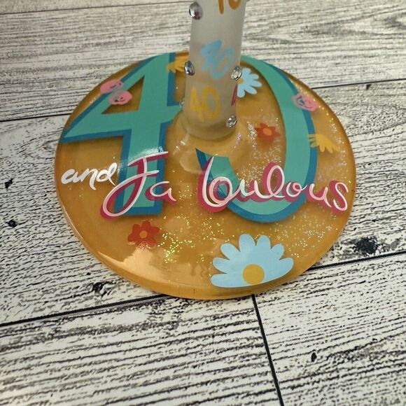 Lolita Happy 40th Birthday Hand-Painted Artisan Glass Enesco Love My Wine New - Picture 4 of 6